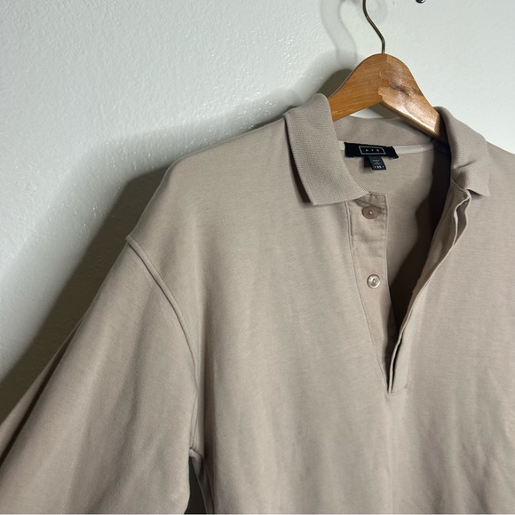 AYR The Cool Long Sleeve Pima Cotton Modal Polo Top Tan Size XS - Picture 12 of 15